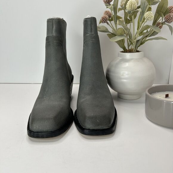 Rag & Bone Bristol Waxed Suede Ankle Boots Dark Gray Women's US 8/EU 38 - Picture 4 of 14